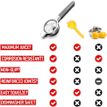 Miniatyrbillede 4 af 5: Citronpresser i rustfrit stål - Ergonomisk, manuelt skridsikkert greb - Ubesværet håndholdt juicer