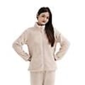 Miniatyrbild 1 av 5: Kvinnors fluffiga pyjamas set kvarts dragkedja fleece 2 delar Sherpa pullover byxor set fuzzy sovkläder, Off white M (110 catties - 130 catties)
