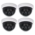 4 st Dummy Säkerhets CCTV Dome Kamera Med Blinkande Röd LED-lampa