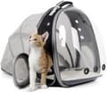 Transparent Bubble Expandable Carrier Backpack för Små Hundar upp till 5kg, Kattryggsäck, Svart