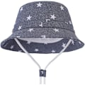 Pikkukuva 2 / 5: Vauvan aurinkohattu taaperolle, aurinkosuoja, eläinlakki, unisex, kesäinen ämpärihattu leukahihnalla, UPF 50+ Black bottom M