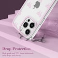 Pikkukuva 3 / 5: Kuori iPhone 14 PROMAX -puhelimelle, Kirkas Söpö Rusettinauha-kuvioinen Esteettinen Läpinäkyvä Puhelinkuori Korotetulla Kameransuojalla Tytöille - Pinkki iPhone 14PROMAX