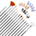 Miniatyrbild 2 av 5: Nagelkonstborste Set, Nagelkonstverktyg Set, Nagelprickverktyg, Nageldammborste, Randiga Nagelkonstborste för Linjer, Nagelritpenna för Nageldesign