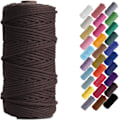 Miniatyrbild 1 av 5: Macramé-snöre, Bomullsrep, för Väggbonader, Växtupphängningar, DIY-hantverk, Heminredning, Presentinslagning 3mmx100m brown
