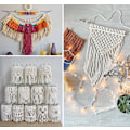 Miniatyrbild 5 av 5: 3 Rullar Macrame-snöre 3mmx100m, DIY-Snöre i Bomull för Väggbonader, Växtupphängningar, Hantverk, Stickning, Dekorativa Projekt Beige + rose red + dark green