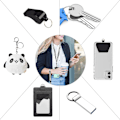 Miniatyrbilde 3 av 5: Mobiltelefon-snor for nøkler 2 stk. nakkestropp og håndleddsstropp Lasso nøkkelringholder Universelt telefondeksel (Svart)