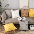 Miniatyrbilde 4 av 5: Dekorative Firkantede Pynteputetrekk Sett Supermyk Luksuriøs Fuskepels Putetrekk for Sofa Stue