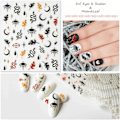 Miniatyrbild 3 av 5: Nagelkonst Stickers Nya 5D Stereoskopiska Präglade Självhäftande Nageldekaler, Onda Ögon & Orm & Abstrakta Ansikten Hjärtan Nagelstickers (4 Ark)