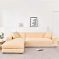 Elastiskt sofföverdrag, bekvämt stretchtyg (beige, 140-180cm)