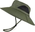 Unisex Solhat, Vandtæt Hat, Sammenfoldelig, Armygrøn Army Green