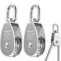 Miniatyrbilde 1 av 5: 2 stk. Tungt Last Single Hjul M50 Rustfritt Stål Hjul Rulle 360 Grader Svingbart Hjul for Tau Bærelast opptil 400KG