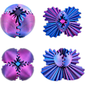 Miniatyrbild 2 av 5: 3D-printad Kugglagerboll Fidget, Gearsphere - Den Steampunk Virvlande Underverks-Fidgeten, Kugglagerboll Fidget Leksak (Lila 8cm) Laser Purple