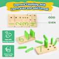 Miniatyrbild 3 av 5: Montessori Leksaker Träleksaker Räknestickor Nummer Matematikspel med Förvaringsväska Barnleksaker Presenter för 2-4 Åriga Barn