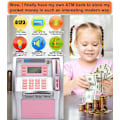 Miniatyrbillede 4 af 5: Pounds Version Elektronisk ATM Opsparingsbank Digital Pengeboks Maskine, Elektronisk Pengekasse, Stemmeprompt, Møntgenkendelse Silver pink
