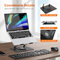 Miniatyrbilde 3 av 5: Laptopstativ for skrivebord, sammenleggbart laptopstativ med 360° dreibar base, justerbar høyde og vinkel, ventilert datamaskinholder kompatibel