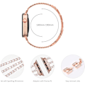 Miniatyrbild 4 av 5: Kompatibel med Apple Watch-rem 42mm 44mm 45mm 49mm, damklockarmband med glittrande kristaller, ersättningsband i roséguld 42/44/45/49MM