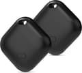 Nyckelfinnare, Plånboks Tracker Fungerar med Apple Hitta Min (endast iOS), Utbytbar Batteri, Vattenresistent, Bluetooth Objektfinnare (Svart, 2 Pack)