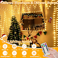 Miniatyrbild 3 av 5: Julbelysning 1000 LED 100 meter, IP67 Vattentät Plug-in Julgransbelysning med Fjärrkontroll, 8 Lägen, Dimbar, Hus Juldekorationer Warm colors