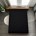 Miniatyrbild 3 av 5: Sängkläder - Resårlakan - Svart, 180 x 200 cm - 35 cm Djupfickor för Tjock Madrass - Borstad Mikrofiber Polyester