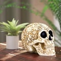 Miniatyrbillede 4 af 5: Skelet i naturlig størrelse, realistisk menneskekranie hovedbenmodel (blomstret)