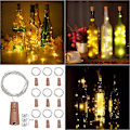 Miniatyrbillede 1 af 5: Varm Hvid Vinflaskeprop Lys, 20 LED'er 2M Vandtætte Lys, Vinflaskelys, 10 stk