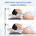 Miniatyrbilde 4 av 5: Memory Foam Pute, Komfortabel Pute, Støttende Nakkepute, Ergonomisk sidepute (GRÅ)