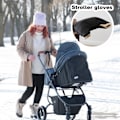 Miniatyrbilde 3 av 4: Vogn Fleece Håndmuffe | Vanntett Barnevogn Håndmuffe | Vindtett & Frostsikker Håndvarmer Tykkere Vinterhansker, Svart