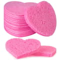 Förpackning med 50 komprimerade ansiktssvampar, professionella svampar för skönhets- och spabehandlingar, rosa
