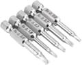 5 stk. Trekantet Hode Magnetisk Skrutrekkerbits Sett S2 Stål 1.8mm, 2mm, 2.3mm, 2.7mm, 3mm, 6.35mm Hex Skaft