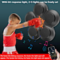 Miniatyrbild 2 av 5: 14,6×13 tum Väggmonterad Smart Bluetooth Musikboxningsmaskin med LED-display & Justerbart Ljus, Väggmål Musikboxare, för Barn