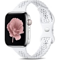 Miniatyrbild 1 av 4: Spetsband kompatibla med Apple Watch 38mm 40mm 41mm, mjukt silikon ihåligt elegant andningsbart armband för iWatch SE-serien
