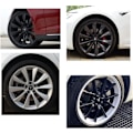 Miniatyrbild 5 av 5: Hjulkapselsats, Tesla navkapselcentrumkåpor navkapslar för Tesla Model 3, Model Y, Model S, Model X, silverfärgad logotyp