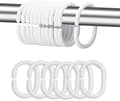 Plast duschdraperiringar krokar för badrum duschfönsterstång (24-pack)