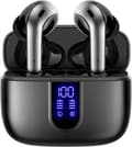 Bluetooth Hörlurar True Wireless Öronsnäckor Strömdisplay Hörlurar med Trådlöst Laddningsfodral black