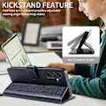 Miniatyrbild 3 av 5: Samsung A14 Mobilskal - Läder Folio Flip Ställ Stötsäkert Skydd med Blockerande Kortfack Plånbok - Blå