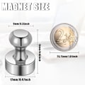 Pikkukuva 2 / 5: 24 kpl Neodyymimagneetteja, hopeanvärisiä pyöreitä jääkaappimagneetteja, 12 x 16 mm, vahvat magneettiset nastat valkotaululle, toimistoon, jääkaappiin