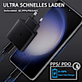 Miniatyrbillede 4 af 5: 45W USBC Hurtigoplader Android Telefonoplader med Type-C Kabel til Samsung Galaxy S24 S23 S22 S21 Ultra/ A53 A54/A73/note/iphone15/ipad 2PC,black 2m data cable