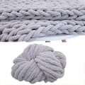 Ullgarn DIY Chenille Garn Super Tykk, 2 cm Garn, til Hekling og Strikking av Tepper, Sjal og Huer grey