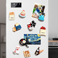 Miniatyrbild 2 av 5: 10-pack söta magneter för kylskåpsmagnet 3D mat harts kylskåpsmagneter, dekoration för kök kontor whiteboard magneter