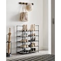 Miniatyrbillede 5 af 5: 10-lags skohylde, skoopbevaring, skoholder, opbevaringsskab, 33 x 33 x 173 cm, metalramme, sort