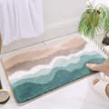 Mikrofiber Badeværelsesmåtter, Absorberende Bløde Shaggy Tæpper Gulvmåtter til Brusebad Kar Vask Toilet