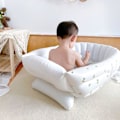 Miniatyrbillede 4 af 5: Babybadekar Bærbart Oppusteligt Pool Nyfødt Badeværelse Baby Badekar Foldbart Svømmebadekar