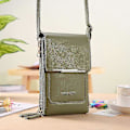 Miniatyrbild 1 av 5: Crossbody Mini Mobiltelefonväska i PU-läder, Mini Mode Axelplånbok med Kreditkortsfack