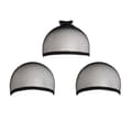 3 stycken Svarta Perukmössor i One Size (2 Elastiska Hårnät + 1 Elastiskt Hårnät Öppen Ände)