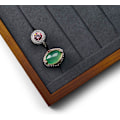Miniatyrbillede 2 af 5: Smykkeopbevaringsbakke i træ, ringdisplaybakke til øreringe, ringorganiser og display (ringeopbevaringsbakke - grå)