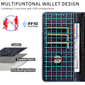 Miniatyrbild 5 av 5: Samsung A14 Mobilskal - Läder Folio Flip Ställ Stötsäkert Skydd med Blockerande Kortfack Plånbok - Blå