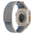 Miniatyrbillede 2 af 4: Apple Watch Rem 42mm 44mm 45mm 49mm, Blød Nylon Flettet Velcro Loop til Apple Watch Ultra 2 Ultra Series 9 8 7 SE 6 5 4, Blå/Grå