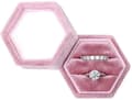 Hexagon Sammet Dubbla Fack Ring Arvegods Låda Förlovningsring Låda (Rosa)