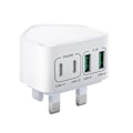 Miniatyrbilde 1 av 5: 40W USB C Plugg Hurtiglading, UK 4-Port Multi USB Lader Plugg Hurtigladeplugg