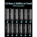 Miniatyrbillede 2 af 5: 3XL Ekstra Lange Tilspidsede Falske Firkanter, 504 stk. Klare Firkantede Lige Falske Negletipper til Akrylnegle, 12 Størrelser, til DIY Neglekunst set1